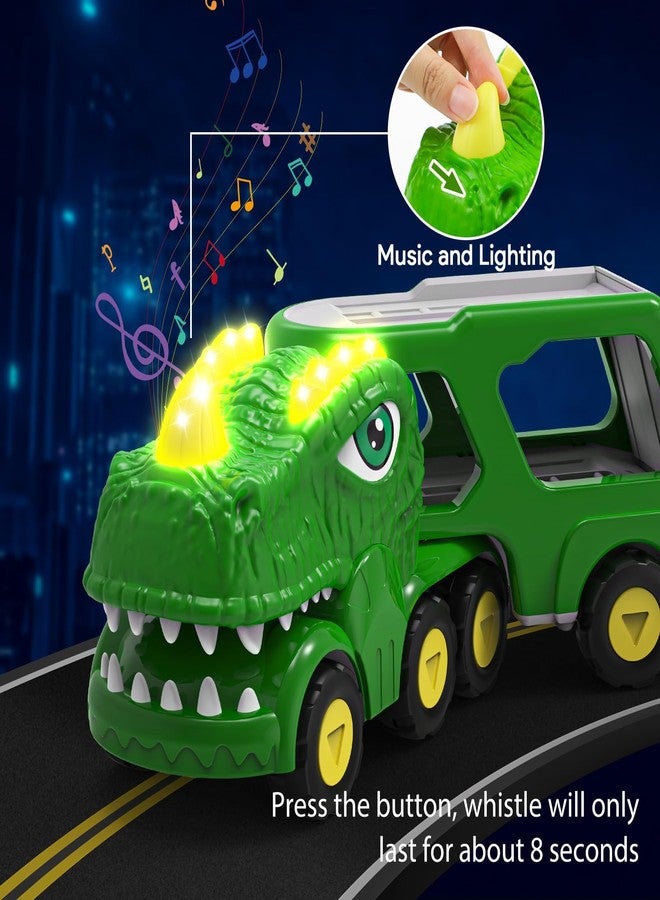 HEGUD Toddler Car Toys for 1 2 3 4 5 Year Old Boy, 5-in-1 Dinosaur Vehicle Trucks Toys for Toddlers 1-3 with Sounds & Lights Toys for Boys 4-7 Toys for Age 2-4 Dinosaur Toys for Kids 3-5 - Image 4